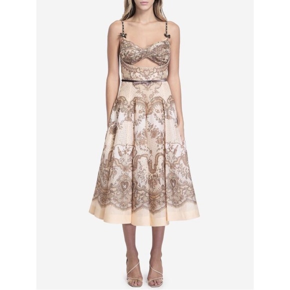 Zimmermann Crush Twist Front Midi Dress - Picture 2 of 15